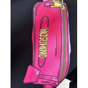 Dievčenské tričko s potlačou ľadvinky čierne MOSCHINO