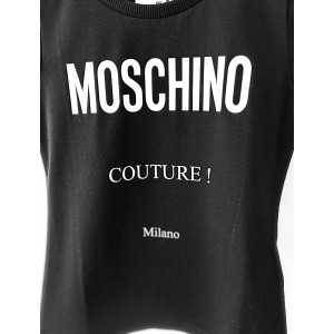 Dievčenské tričko s potlačou čierne MOSCHINO