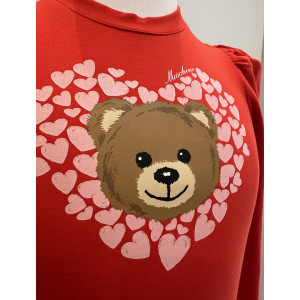 Dievčenské tričko s potlačou TEDDY Bear červené MOSCHINO