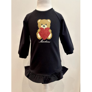 Dievčenské šaty s Teddy Bear čierne MOSCHINO