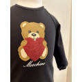 Dievčenské šaty s Teddy Bear čierne MOSCHINO