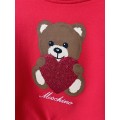 Dievčenská mikina s Teddy Bear heart červená MOSCHINO