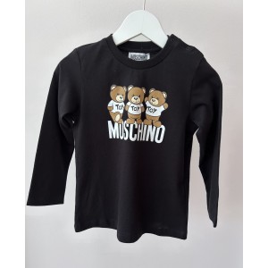 Unisex tričko s Teddy Bear s dlhým rukávom čierne MOSCHINO