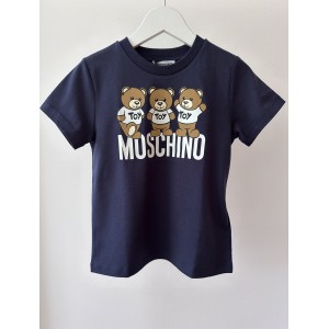 Unisex tričko Tri Teddy Bear modré MOSCHINO