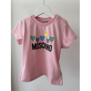 Dievčenské tričko s krátkym rukávom ružové MOSCHINO