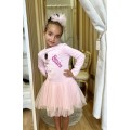 Dievčenské šaty s balerínou ružové DANCING QUEEN DAGA