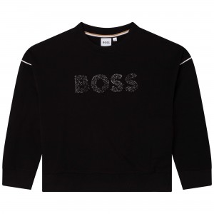 Dievčenská mikina čierna BOSS