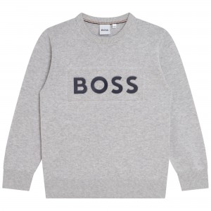 Chlapčenský pulóver sivý BOSS