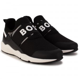 Tenisky sneaker elastický uzáver čierne BOSS