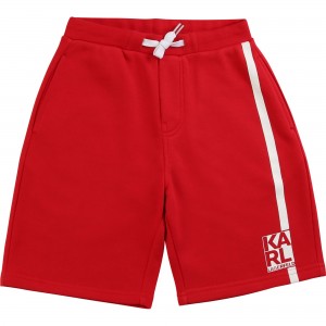 Chlapčenské šortky s logom červené KARL LAGERFELD