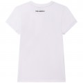 Dievčenské tričko s kamienkami biele KARL LAGERFELD