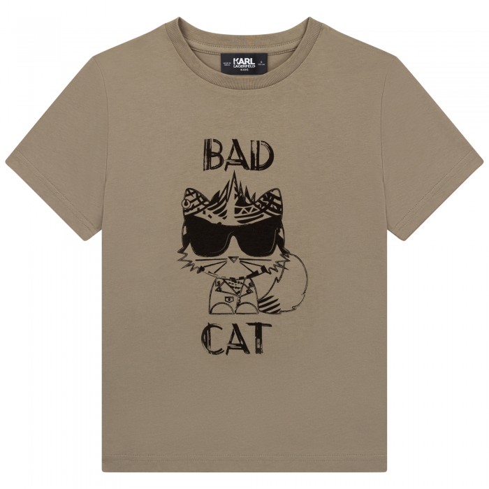 Chlapčenské tričko ,,BAT CAT" lesná zelená KARL LAGERFELD