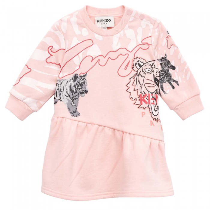 Dievčenské mikinové šaty ružové KENZO