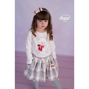 Dievčenské tričko s aplikáciou macka biele LADY BEAR DAGA
