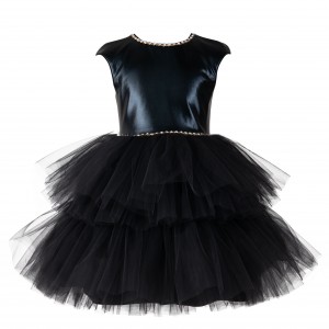 Dievčenské slávnostné šaty čierne DAGA