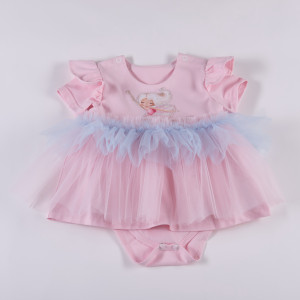 Dievčenské baby body šaty ružové SWAN LAKE DAGA