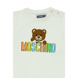 Dievčenské tunika s volánikom biele Teddy Bear MOSCHINO