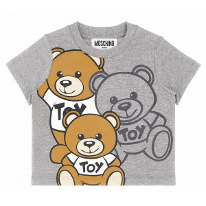Detské tričko s krátkym rukávom sivé Teddy Bear MOSCHINO
