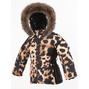 SKI zimná bunda s prírodnou kožušinou hnedou LEO/pilguni