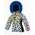 SKI zimná bunda s prírodnou kožušinou LEO MULTICOLOR/pilguni