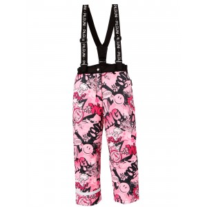 SKI lyžiarske nohavice s ružovo - fuksiovou potlačou BOOM/pilguni