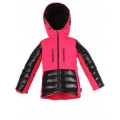 SKI zimná bunda s prírodnou kožušinou fuksia CORAL/pilguni