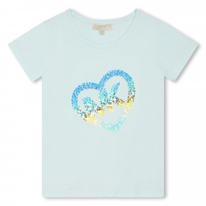 Dievčenské tričko s flitrami svetlo modré MICHAEL KORS