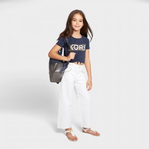 Dievčenské tričko viazané na uzol modré MICHAEL KORS