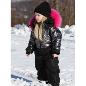 Dievčenský ski zimný overal s prírodnou kožušinou NEW MONO GIRL/ pilguni