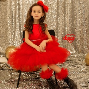 Dievčenské slávnostné šaty červené DAGA