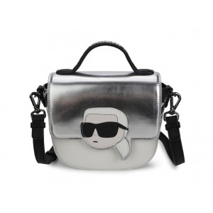 Dievčenská kabelka čierna metalická sivá KARL LAGERFELD