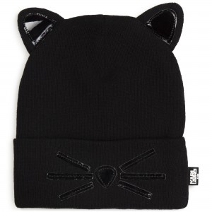 Detská čiapka mačka čierna KARL LAGERFELD