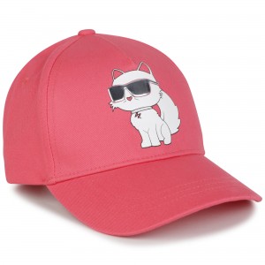 Dievčenská šiltovka Choupette červená KARL LAGERFELD