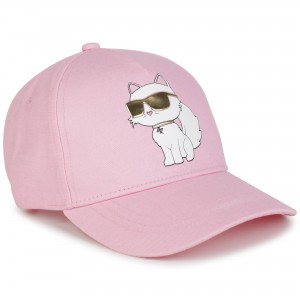 Dievčenská šiltovka Choupette ružová KARL LAGERFELD