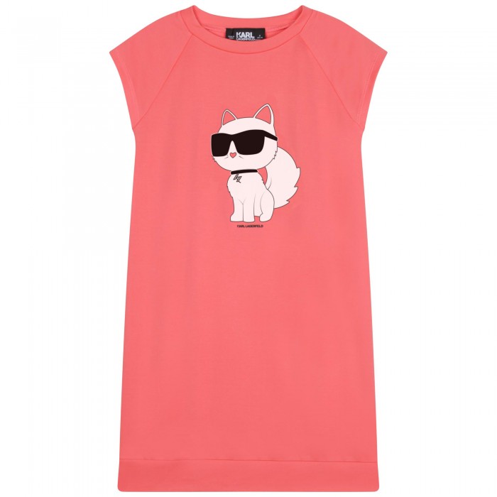 Dievčenské šaty Choupette červené KARL LAGERFELD