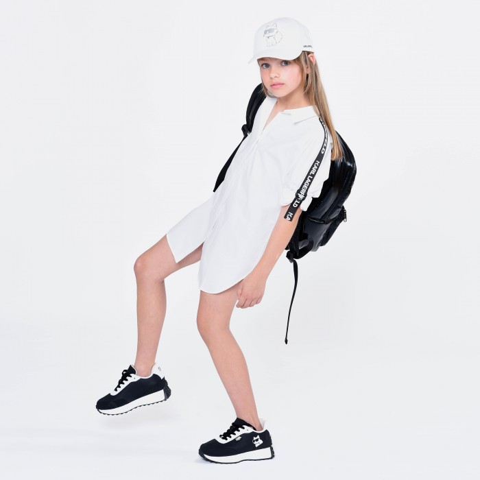 Dievčenské šaty košeľové biele KARL LAGERFELD