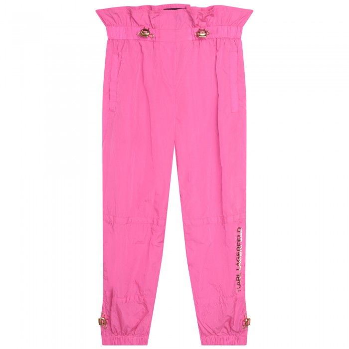 Dievčenské nohavice vodoodpudivé ružové KARL LAGERFELD