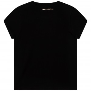Dievčenské tričko čierne ikonik KARL LAGERFELD