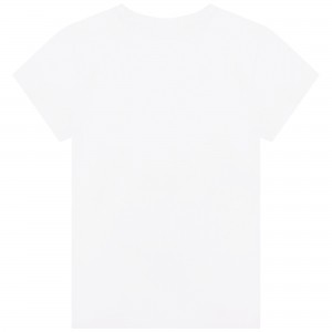 Dievčenské tričko s logom biele KARL LAGERFELD