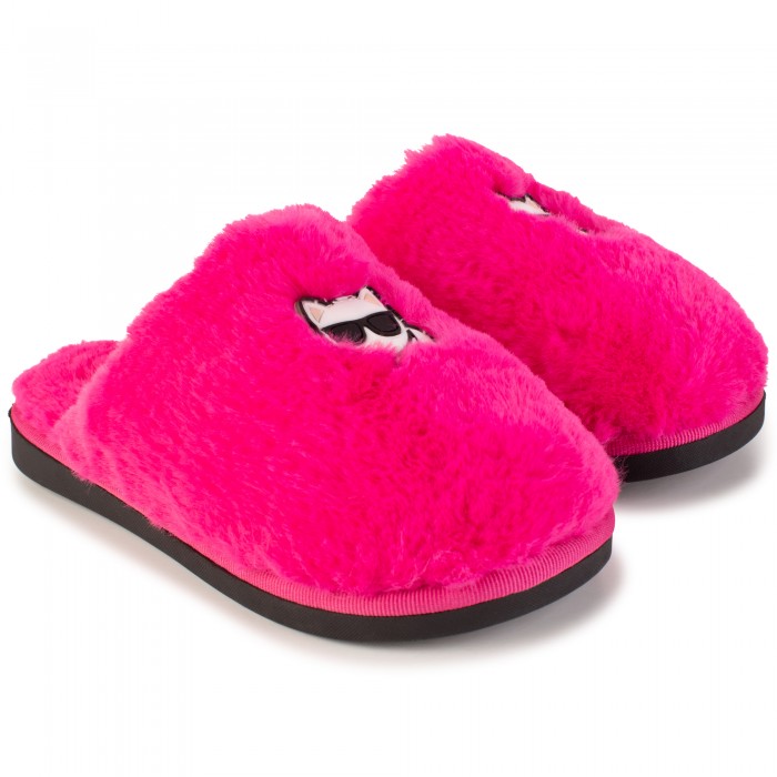 Papuče zateplené ružové KARL LAGERFELD