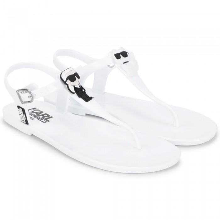 Dievčenské flip flops biele KARL LAGERFELD