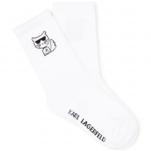 Ponožky biele KARL LAGERFELD