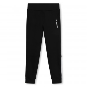 Chlapčenské joggingové nohavice s logom čierne KARL LAGERFELD