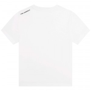 Chlapčenské tričko biele logo KARL LAGERFELD