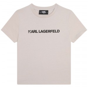 Chlapčenské tričko béžové KARL LAGERFELD