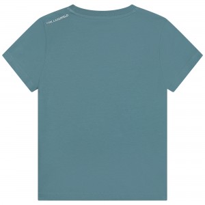 Chlapčenské tričko modré ikonic KARL LAGERFELD