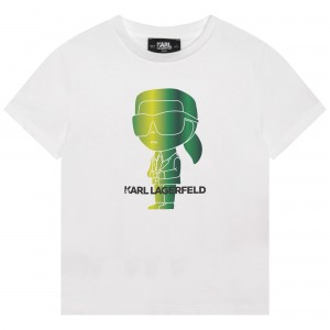 Unisex tričko zelená potlač biele KARL LAGERFELD