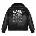Unisex koženková bunda s logom čierna KARL LAGERFELD