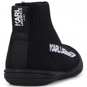 Detské ponožkové tenisky čierne KARL LAGERFELD
