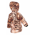 Dievčenská zimná bunda s prírodnou kožušinou hnedou ZEBRA/pilguni